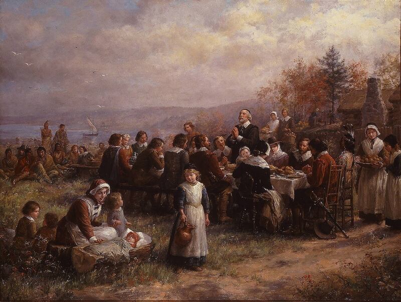 Jennie Augusta Brownscombe, Thanksgiving at Plymouth, 1925.
