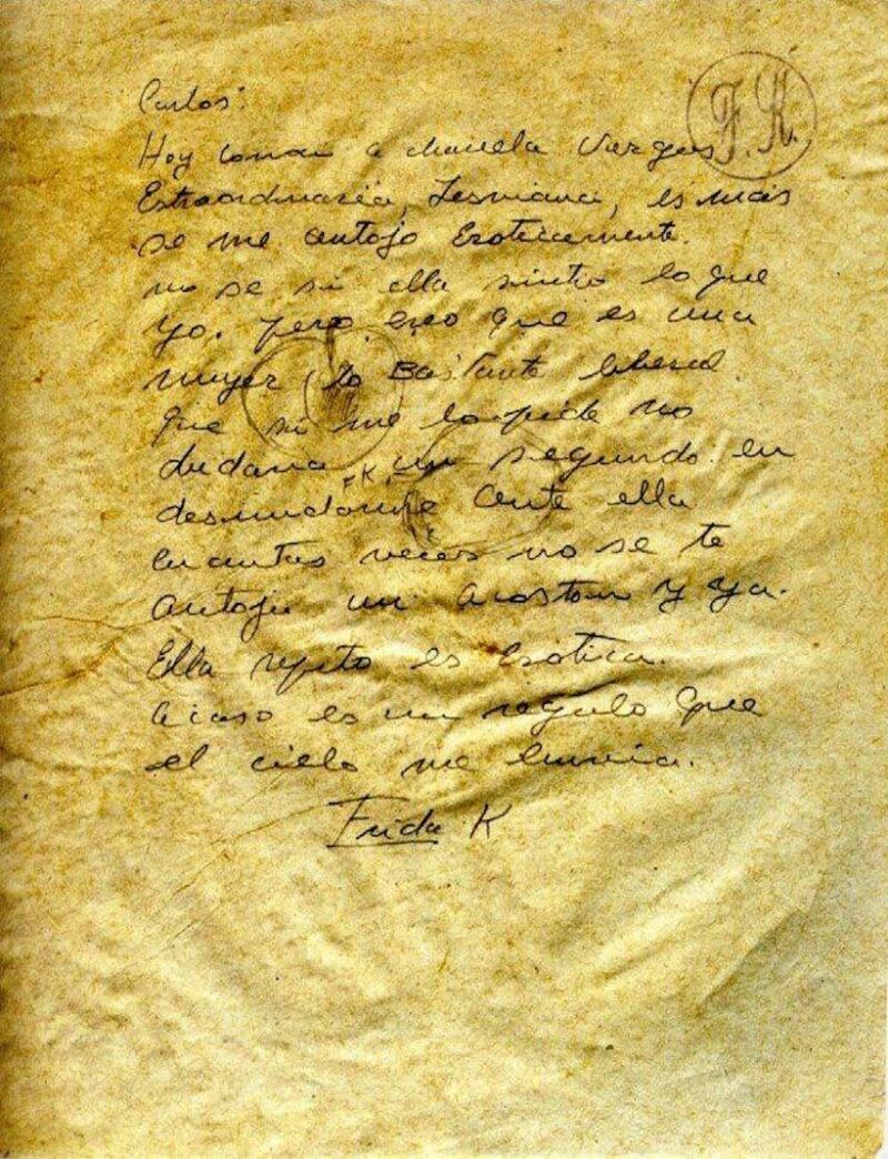 Carta de Frida Kahlo a Carlos Pellicer
