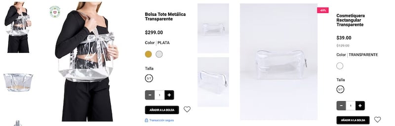 taylor swift bolsas transparentes shasa