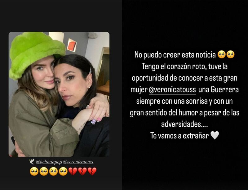 Famosos se despiden de Verónica Toussaint con mensajes conmovedores