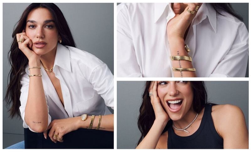 collar de dua lipa en su boda coleccion bvlgari serpenti