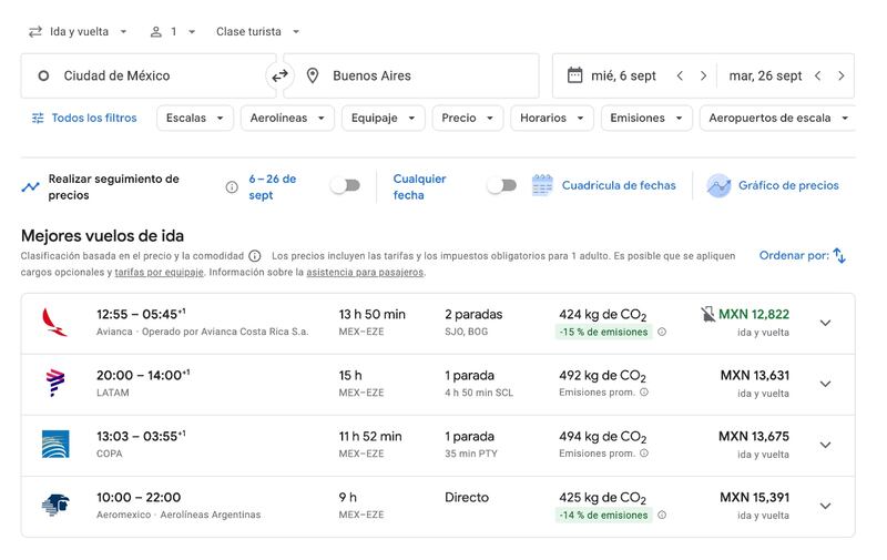 Vuelos CDMX - Argentina