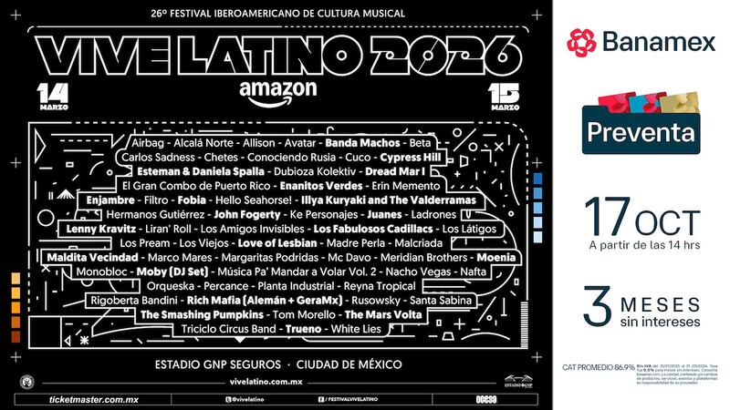 vive latino 2026 cartel completo