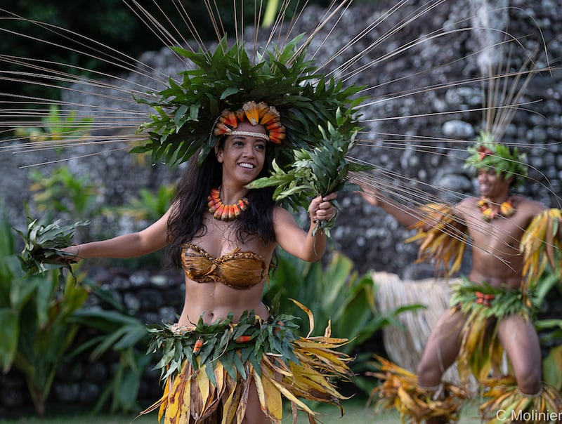 trajes danza tahitiana