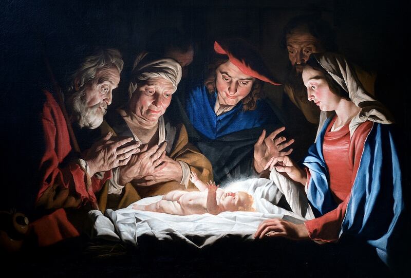Matthias Stomer, Adoración de los pastores, 1632